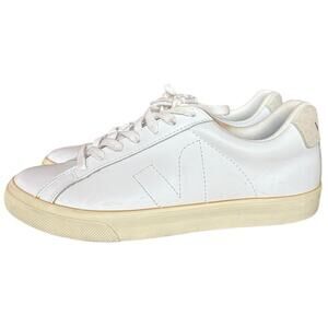Veja Esplar White Leather Logo Sneakers Classic Tennis Leisure Style size 7